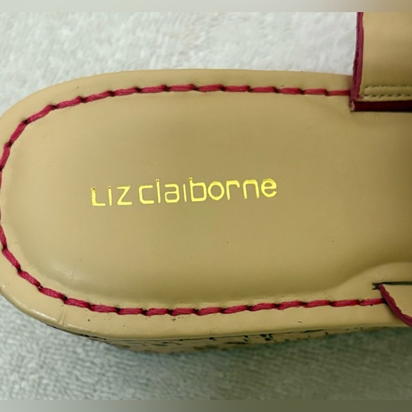 NWOT Liz Claiborne LC Lively Pink Slip on Wedge Sandals Size 9M - Picture 4 of 7